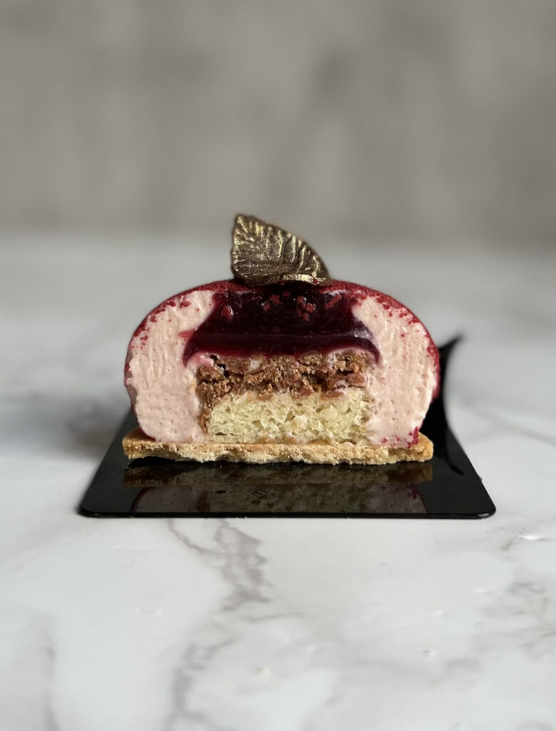 cranberry walnut sliced in half on table 