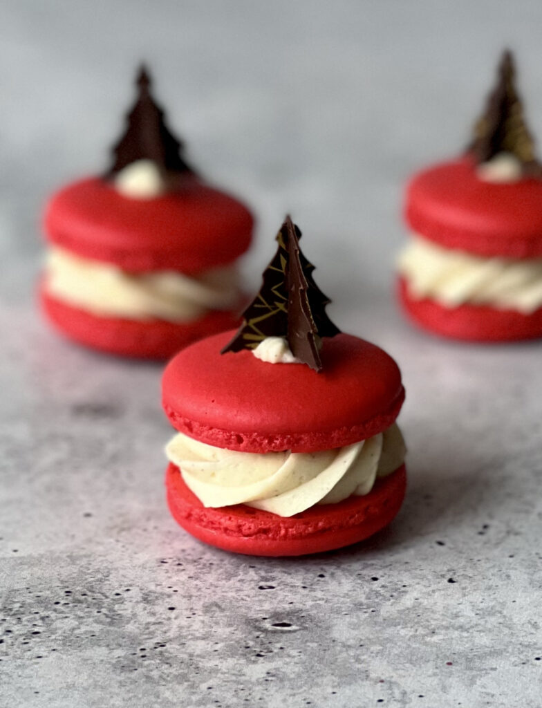 Pear Ginger Holiday Macarons
